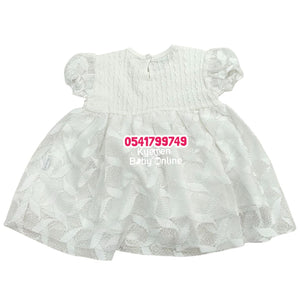 Baby Girl Dress With Headband (Minicix Collection) White