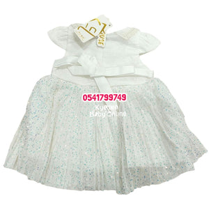 Baby Girl Dress With Pants (DK House) White