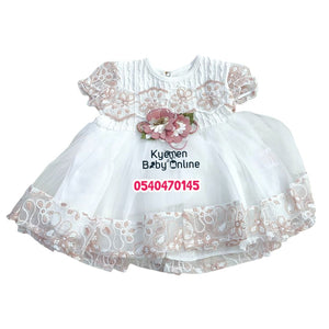 Baby Girl Dress With Headband (Minicix Collection) Deep Peach