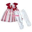 Load image into Gallery viewer, Baby Girl Dress With Pants (DK House) Red And White
