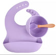Load image into Gallery viewer, Silicon Baby Bib With Bowl And Spoon - Kyemen Baby Online

