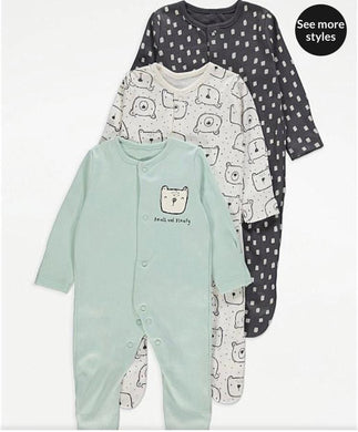 Baby Sleep Suit (George Baby) Small and Sleepy, 3pcs - Kyemen Baby Online