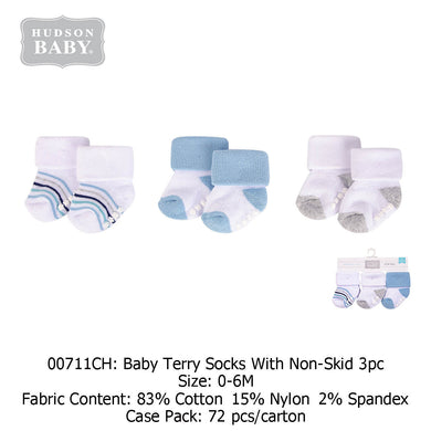 Baby Socks (3 Pairs) Hudson baby (0-6m)Male - Kyemen Baby Online