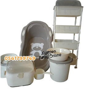Baby Bath Set (With Bottle Rack And Item Rack With Cover) - Kyemen Baby Online