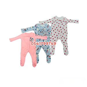 Baby Girl Sleep Suit (George Baby)Strawberry, 3pcs. - Kyemen Baby Online