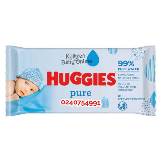 Baby Wipes (Huggies Pure) 72 pieces - Kyemen Baby Online