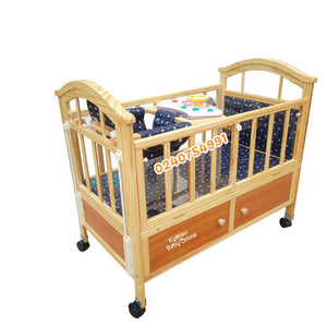 Baby Cot (Wooden Cot With Drawer) 5293 Baby Bed / Baby Crib - Kyemen Baby Online