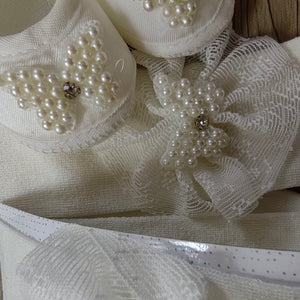Baby Girl Stocking, Headband And Shoe Set(Caprice). - Kyemen Baby Online