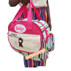 Diaper Bag (Baby With Bear) Pink - Kyemen Baby Online