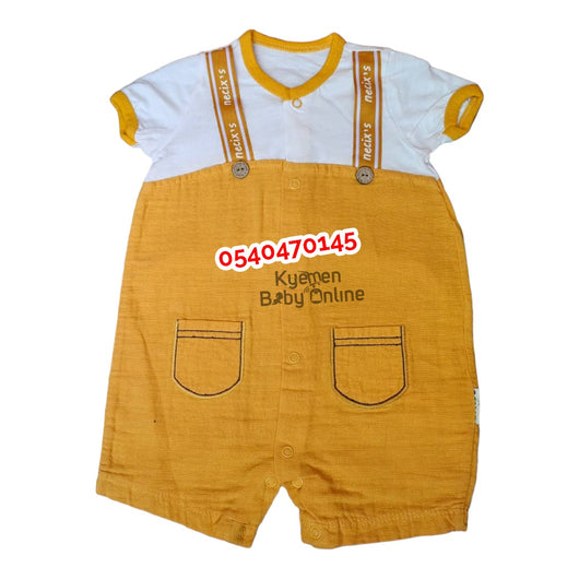 Baby  Romper( Boy ) Necix's Yellow - Kyemen Baby Online