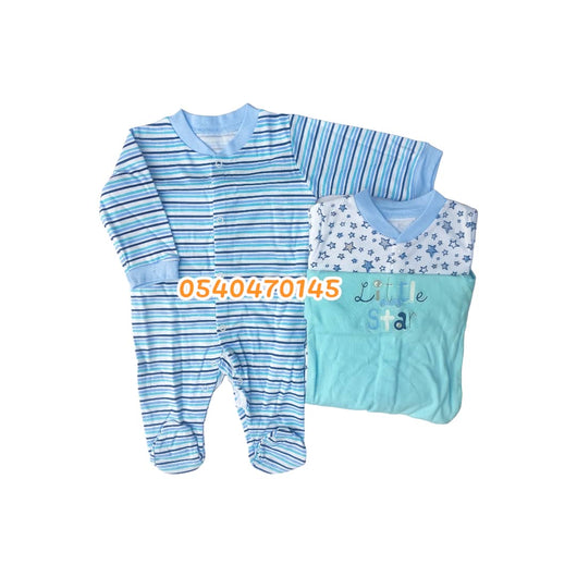 Baby Boy Sleep Suit (George Baby)Team Dino, 3pcs. Multicolors - Kyemen Baby Online