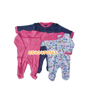Baby Girl Sleep Suit (George Baby)Amazing Love, 3pcs. Multicolors - Kyemen Baby Online