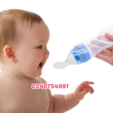 Load image into Gallery viewer, Baby Bottle With Silicone Spoon / Squeeze Feeder (Dr. Annie's) 120ml - Kyemen Baby Online
