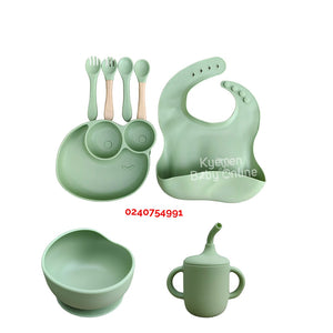 Silicone Baby Bib With Bowl, Cup And Cutlery - Kyemen Baby Online