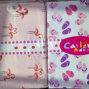 2 In 1 Coloured Cot Sheet / Receiving Blanket (140cm * 100cm)