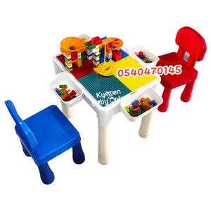 7 In 1 Multi-Functional Block Table / Kids Table / Table And Chair 18months+ [JM 815-3]