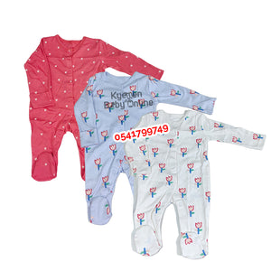 Baby Sleepsuit (Goerge Baby)0-3 Months (3 Pcs)