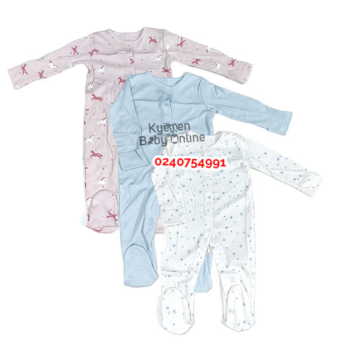 Baby Sleep Suit (3 Pieces) George Baby. Unicorn