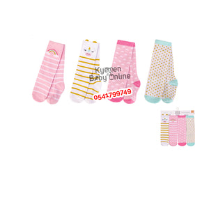 Baby Girl Socks (4 Pairs) High- knee