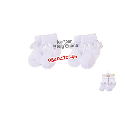 Baby Girl Socks With Lace (White)