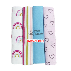 4 In 1 Coloured Cot Sheet / Receiving Blanket Kolaco (75cm * 75cm)