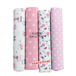 4 In 1 Coloured Cot Sheet / Receiving Blanket Kolaco (75cm * 75cm)