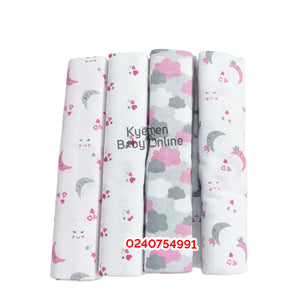 4 In 1 Coloured Cot Sheet / Receiving Blanket Kolaco (75cm * 75cm)