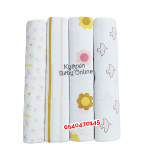 4 In 1 Coloured Cot Sheet / Receiving Blanket Kolaco (75cm * 75cm)