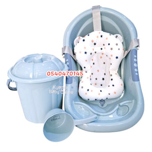 Baby Bath Set (Simple Bath Set With Metal Stand And Cushion Bather)