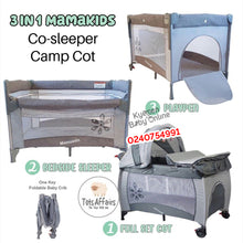 Load image into Gallery viewer, Baby Foldable Cot (Mamakids) Baby Bed / Baby Crib - Kyemen Baby Online
