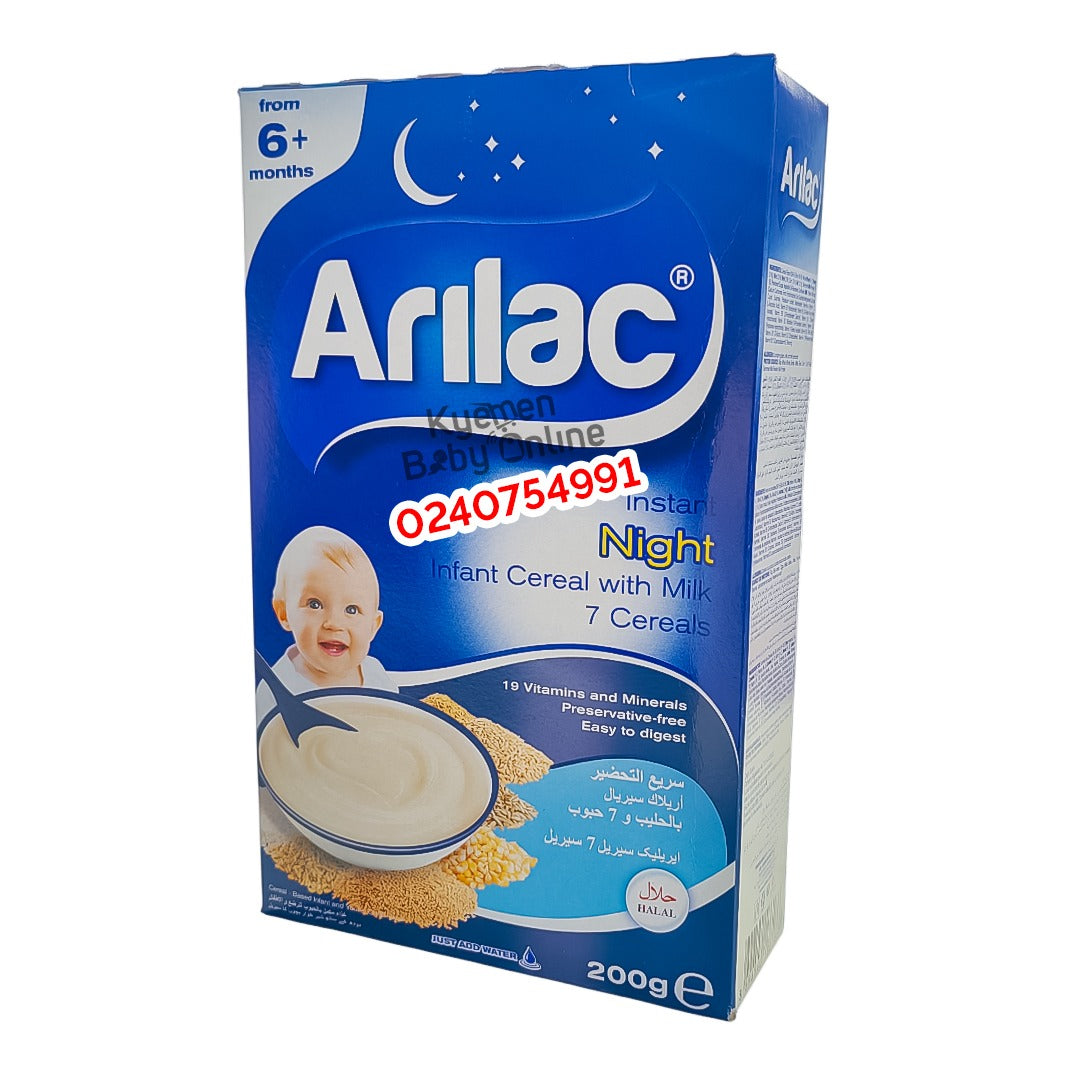 Arilac Instant Night Infant Cereal With Milk Price In Accra Ghana 7 Cereals 200g 6m Kyemen Baby Online
