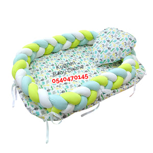 Baby Bed (Baby Lounger / Portable Infant Co Sleeper Bassinet With Spiral Bumper / Baby Nest)