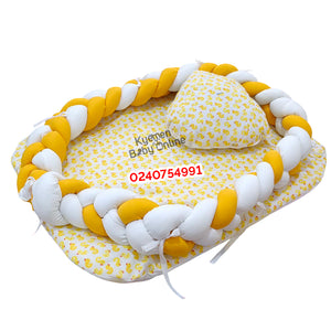 Baby Bed (Baby Lounger / Portable Infant Co Sleeper Bassinet With Spiral Bumper / Baby Nest)