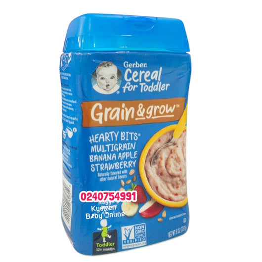 Gerber Hearty Bits Multigrain Banana, Apple & Strawberry (Grain & Grow) 227g, 12m+ - Kyemen Baby Online