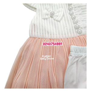 Baby Girl Dress With Leggings Peach (D.K House)