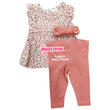 Load image into Gallery viewer, Baby Girl Top With Pant And Head Band (Starting Out) Pink
