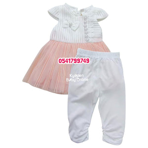 Baby Girl Dress With Leggings Peach (D.K House)