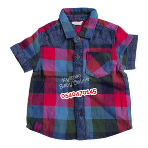 Baby Boy Short Sleeves Shirt (Multicolored Riddles)