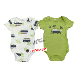 Baby Boy Bodysuit With Shorts T-Shirt And Pants (4pcs) (PL Baby) Green