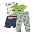 Load image into Gallery viewer, Baby Boy Bodysuit With Shorts T-Shirt And Pants (4pcs) (PL Baby) Green
