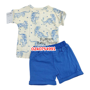 Baby Boy T-Shirt & Sleeveless Bodysuit With Shorts (Cute Koala) Cream