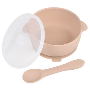 Baby Silicone Suction  Bowl With Spoon And Lid (Dr.Annie's)