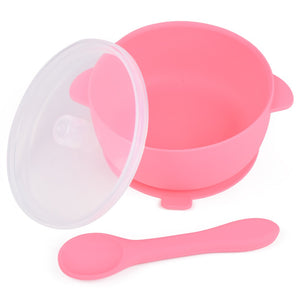 Baby Silicone Suction  Bowl With Spoon And Lid (Dr.Annie's)