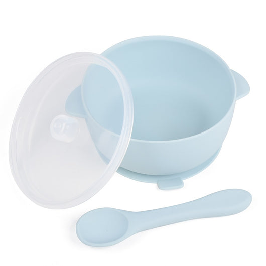 Baby Silicone Suction  Bowl With Spoon And Lid (Dr.Annie's)