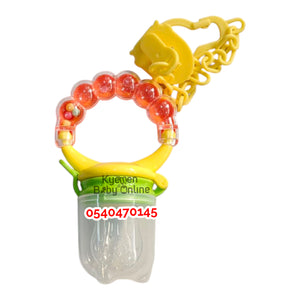 Fruit Pacifier / Fruit Feeder With Rattle Ring & Clip Holder (Dr. Annie's) 4m+