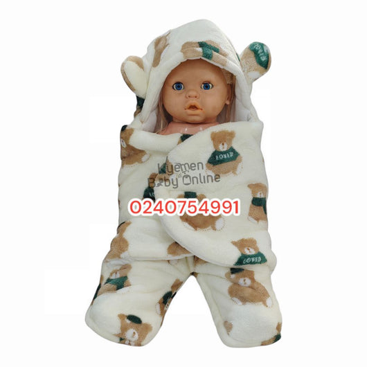 Baby Swaddle (Fluffy Hooded Swadle) - Kyemen Baby Online