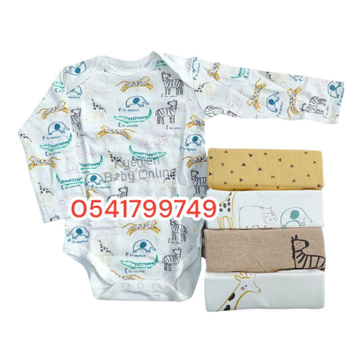 Baby Body Suit (Mamas And Papas) 5pcs Longsleeves