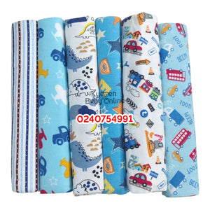 6 In 1 Coloured Cot Sheet / Receiving Blanket (Carter's Flower)