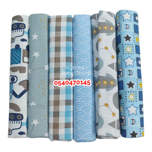 6 In 1 Coloured Cot Sheet / Receiving Blanket (Carter's Flower)