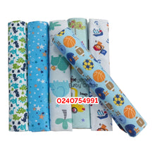 Load image into Gallery viewer, 6 In 1 Coloured Cot Sheet / Receiving Blanket (Kiddy Care) - Kyemen Baby Online
